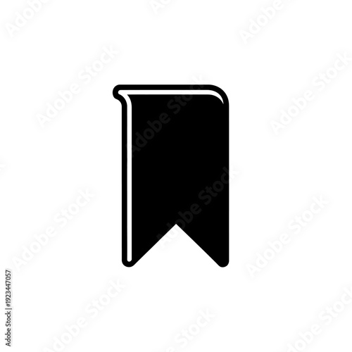 Black bookmark icon with white outline.