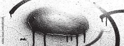 Abstract graffiti art with dripping paint on a textured wall.