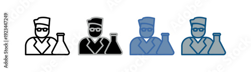 
scientist icon set multiple style collection with scientist design