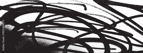 Dynamic Black and White Abstract Graffiti Art with Energetic Lines and Drips.