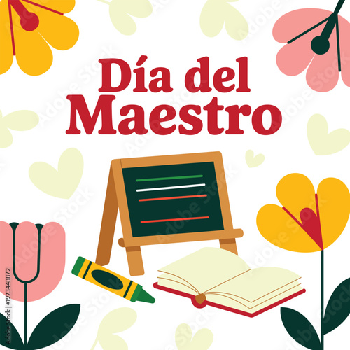 Dia Del Maestro Celebration Vector Design.