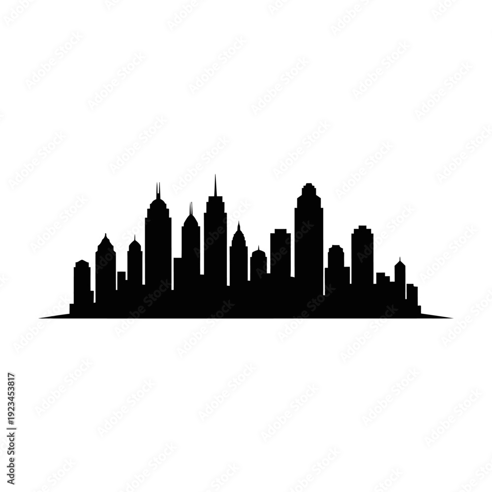 Obraz premium City skyline silhouette urban landscape.