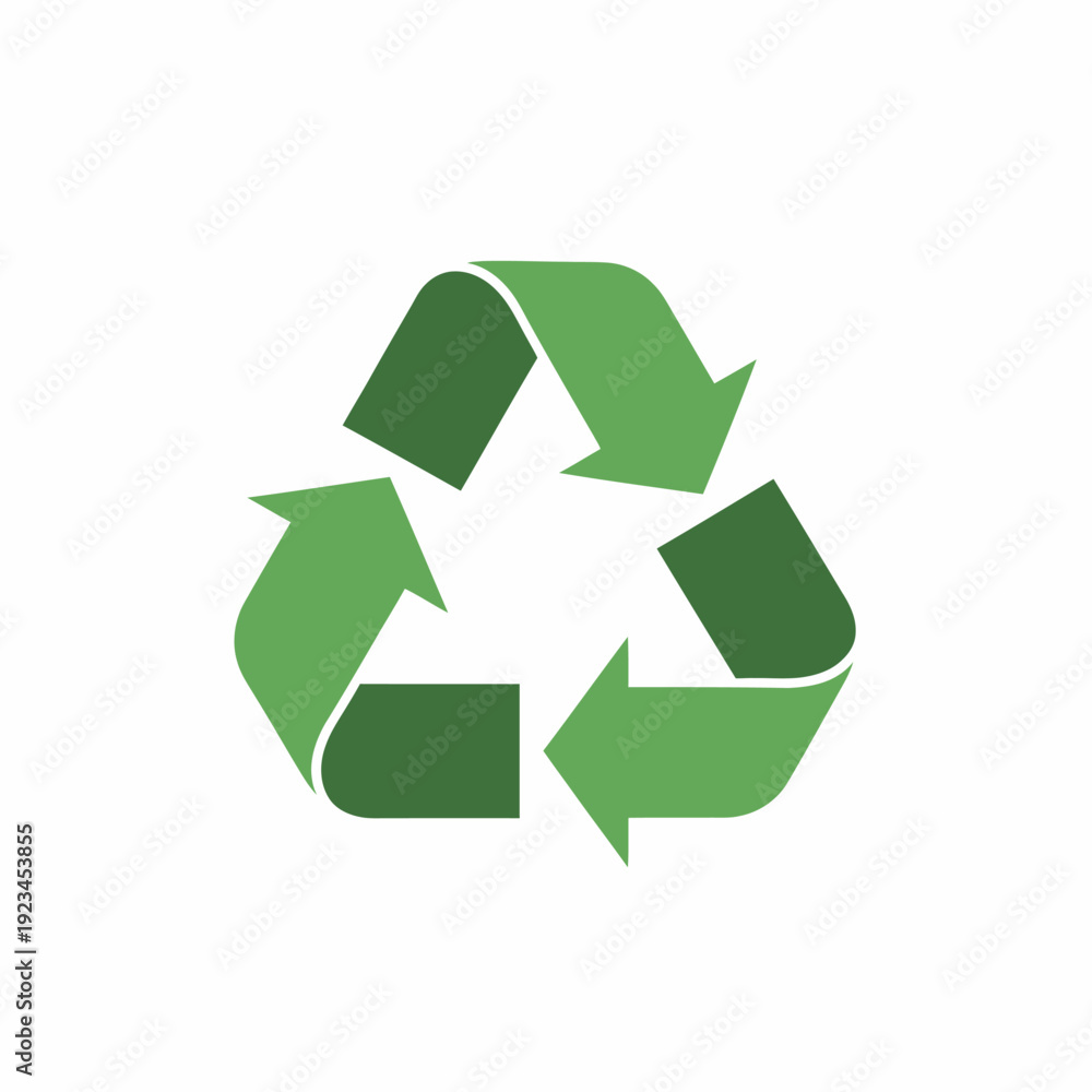 Fototapeta premium Green recycling symbol made arrows.