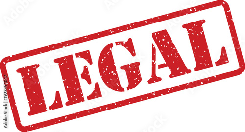 A bold red rubber stamp showing the word LEGAL confirming authorization and adherence to formal standards