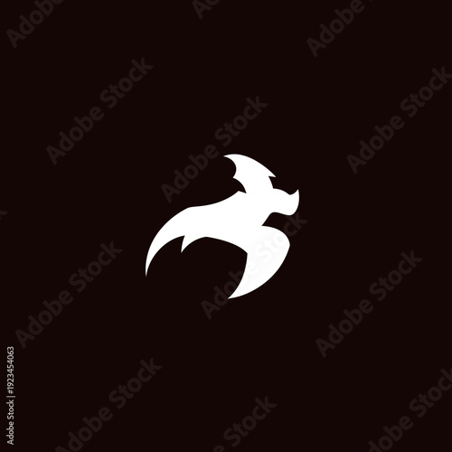 White silhouette of a mythical creature.