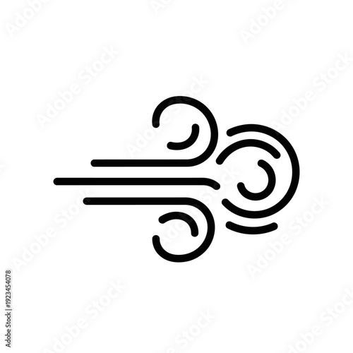 Wind icon blowing air symbol.
