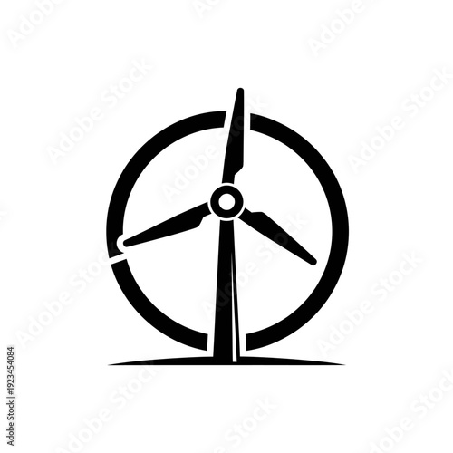 Wind turbine blade energy icon symbol.