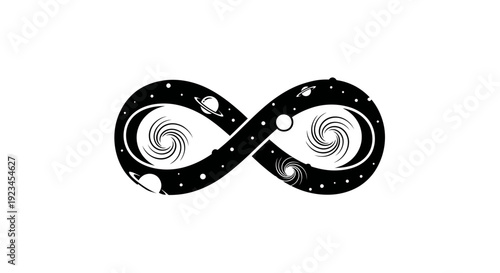 Infinity Symbol with Spiral Galaxy Design.