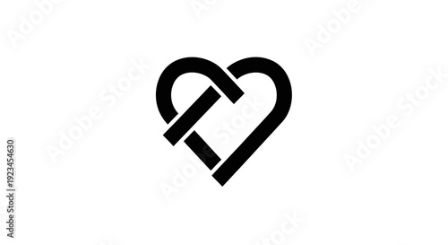 Heart shaped lock and key symbol.