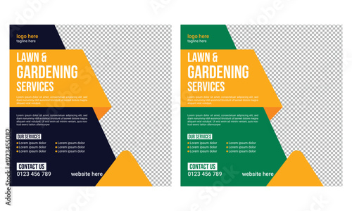 Lawn Care Social Media Post Design Template