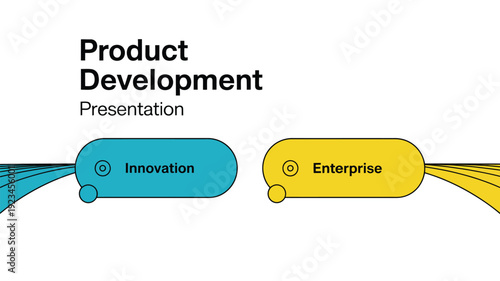 Product development presentation template with innovation and enterprise business layout
