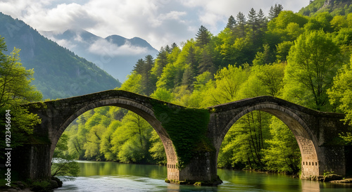 Wallpaper Mural Scenic view of two bridges spanning across water Torontodigital.ca