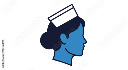Nurse avatar profile icon healthcare professional female medical staff silhouette modern flat illustration isolated on white background