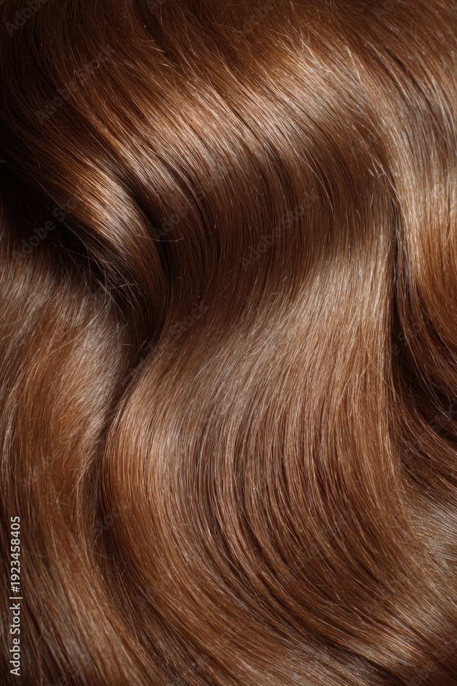 Fototapeta premium Close up of wavy brown hair texture