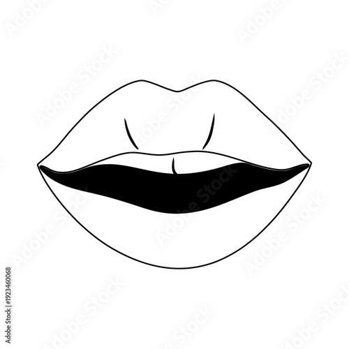 Woman Lips Close Up Isolated Design.