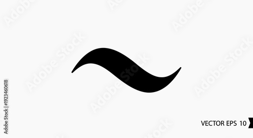Black mustache icon vector graphic.