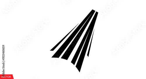 Black paper airplane in flight.