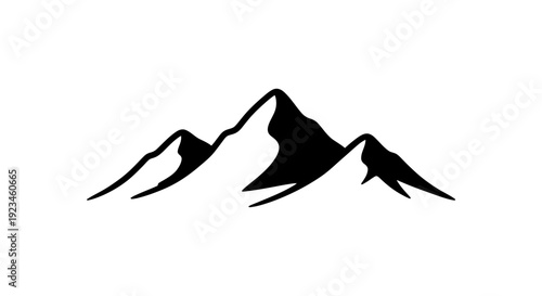 Black silhouette of mountain peaks.