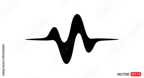 Black sound wave graphic illustration.