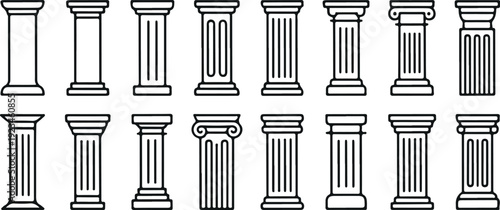 Illustration of various architectural column styles