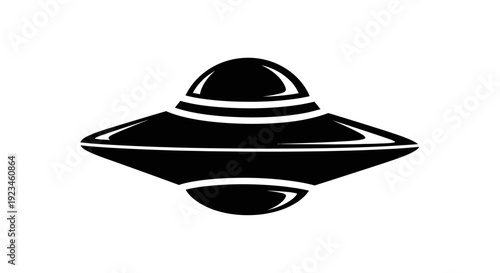 Black UFO spacecraft flying object.