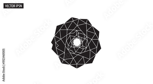 Geometric polygon shape with lines.