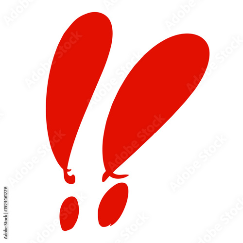 勢いのあるビックリマーク　赤色