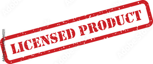 A prominent red rubber stamp clearly marks something as a LICENSED PRODUCT, indicating official authorization and brand rights