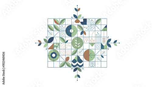 Modern Digital Sustainability Eco Geometric Vector Pattern