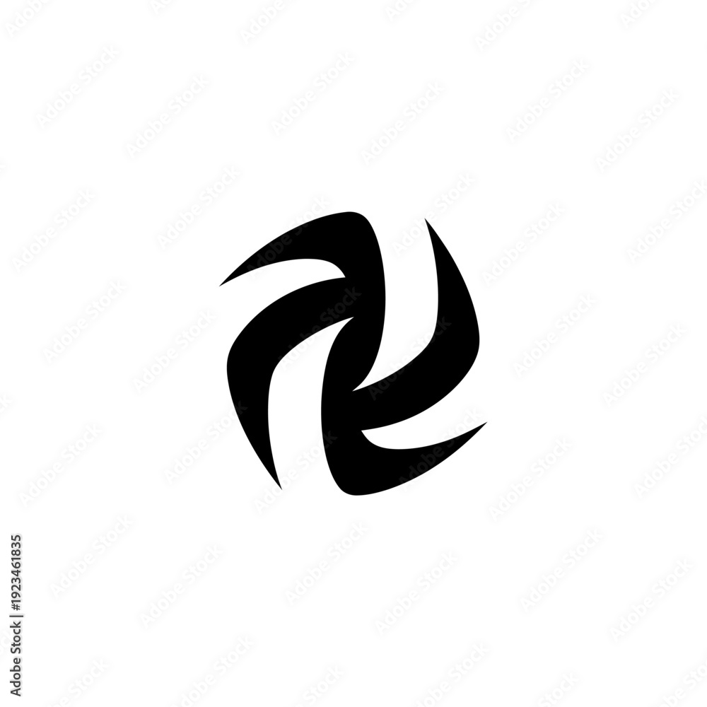Obraz premium Black abstract graphic design element symbol.