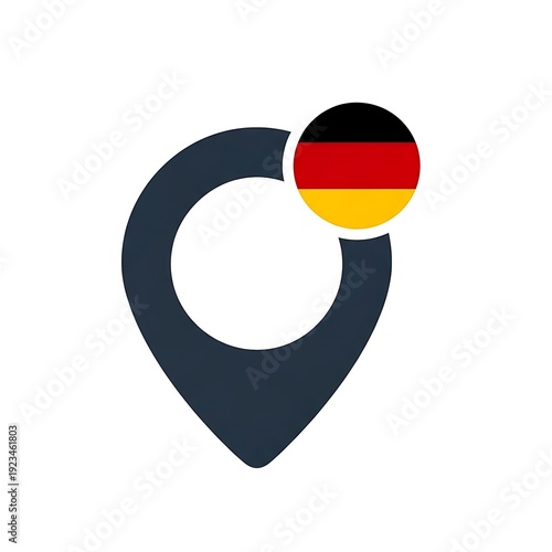 Free Download Location pin with German flag symbol representing travel to Germany - GFXLoad