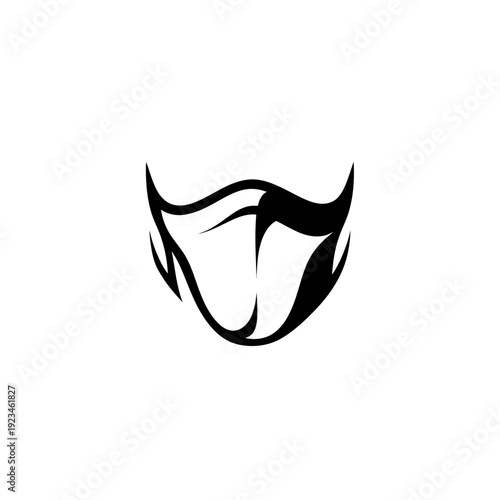 Black and white beard icon design.
