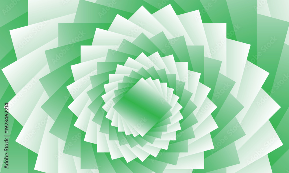 Naklejka premium Abstract Green and White Concentric Square Pattern Background with Layered Geometric Shapes for Modern Digital Art and Creative Texture