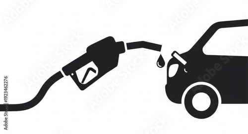 Car Refueling at Gas Pump Station.