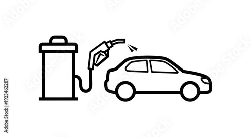 Car Refueling at Gas Pump Station.