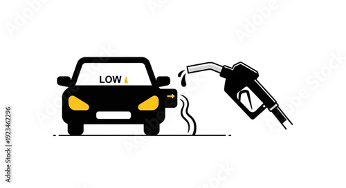 Car Refueling at Gas Pump Station.