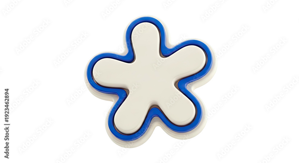Obraz premium Abstract Flower Shape with Blue Outline