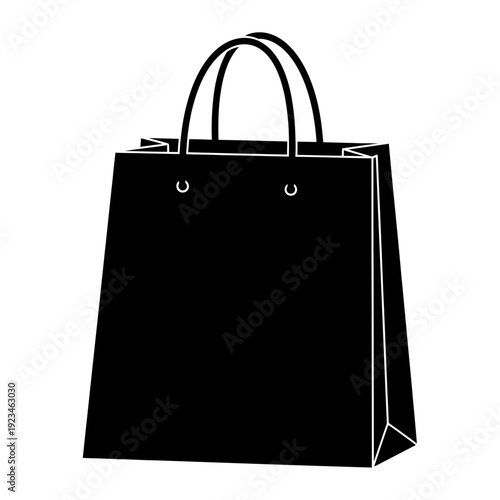 Black shopping bag with handles.