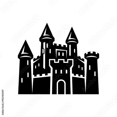 Black silhouette of a castle.