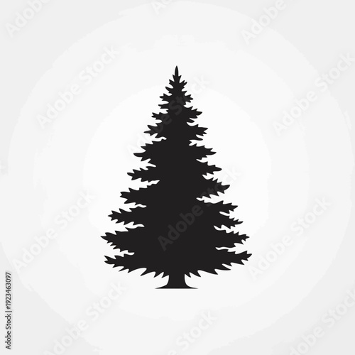 Black silhouette of a pine tree.
