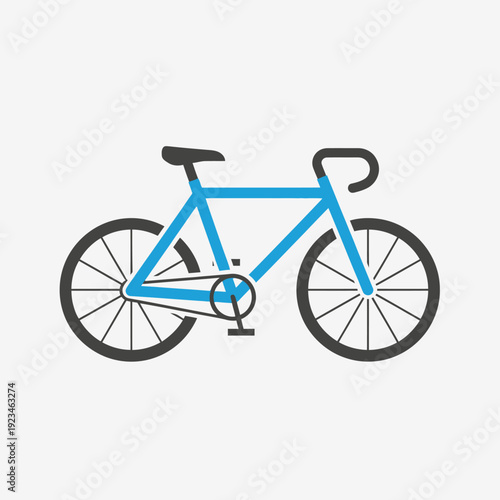 Blue bicycle with black wheels.