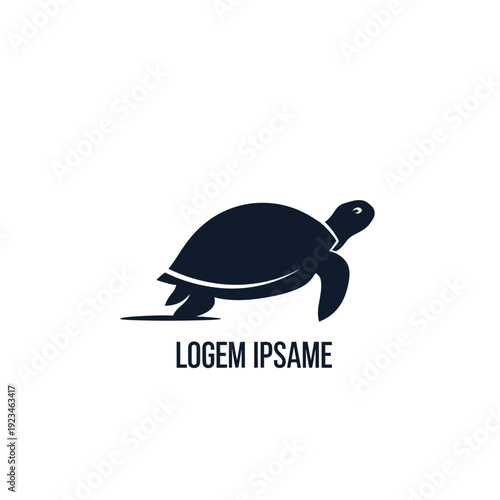 Black turtle silhouette moving slowly forward.