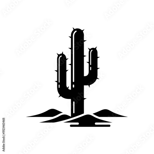 Cactus plant in desert landscape.