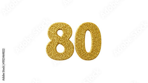 Eighty Sparkling Number on Black Backdrop Celebration