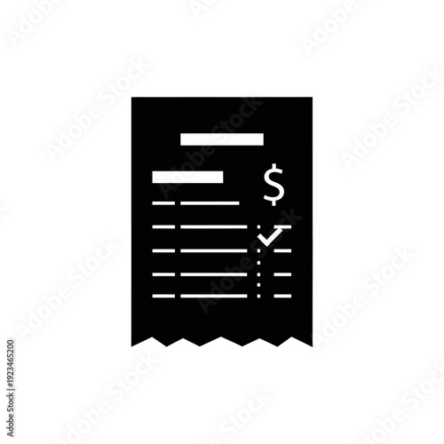 Black and white receipt paper template.