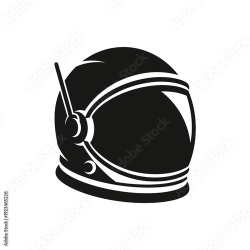 Black astronaut helmet with visor.