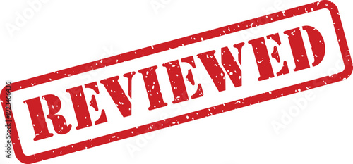 A red rubber stamp with the word REVIEWED inside a rectangular box signifies an approved status