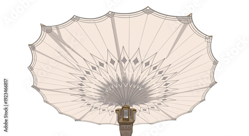 Giant Medina Umbrella Illustration for Islamic Pilgrimage and Ramadan Theme