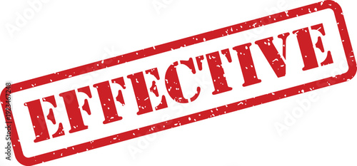 A red textured rubber stamp with the bold word EFFECTIVE displayed prominently on a white surface