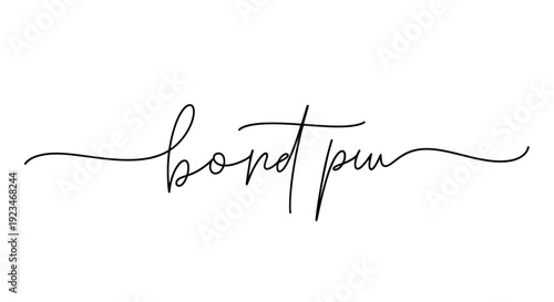 Elegant handwritten script text bond pm.